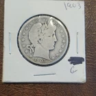 1903 Barber Half Dollar 50C Philadelphia Business Strike Silver 0.9 KM #930