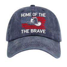 Home Of The Brave American Flag Cowboy Hat Baseball Cap, Patriotic Dad Hat