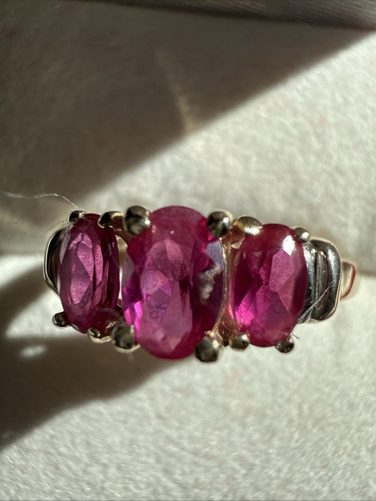 Red-Pinkish Ruby Ring In 10k Solid Gold. - image 2