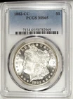 1882 CC PCGS MS 65 Morgan Silver Dollar ☆☆ Light Rim Toning/  Heavy Frost ☆☆ 969