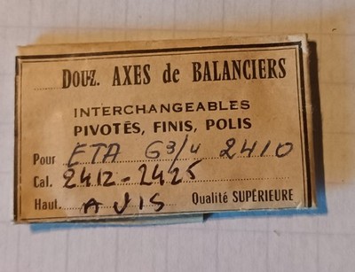 1 Unruhwelle Unruhwelle Balance Staff ETA 2410-2412-2425 mit Schraube