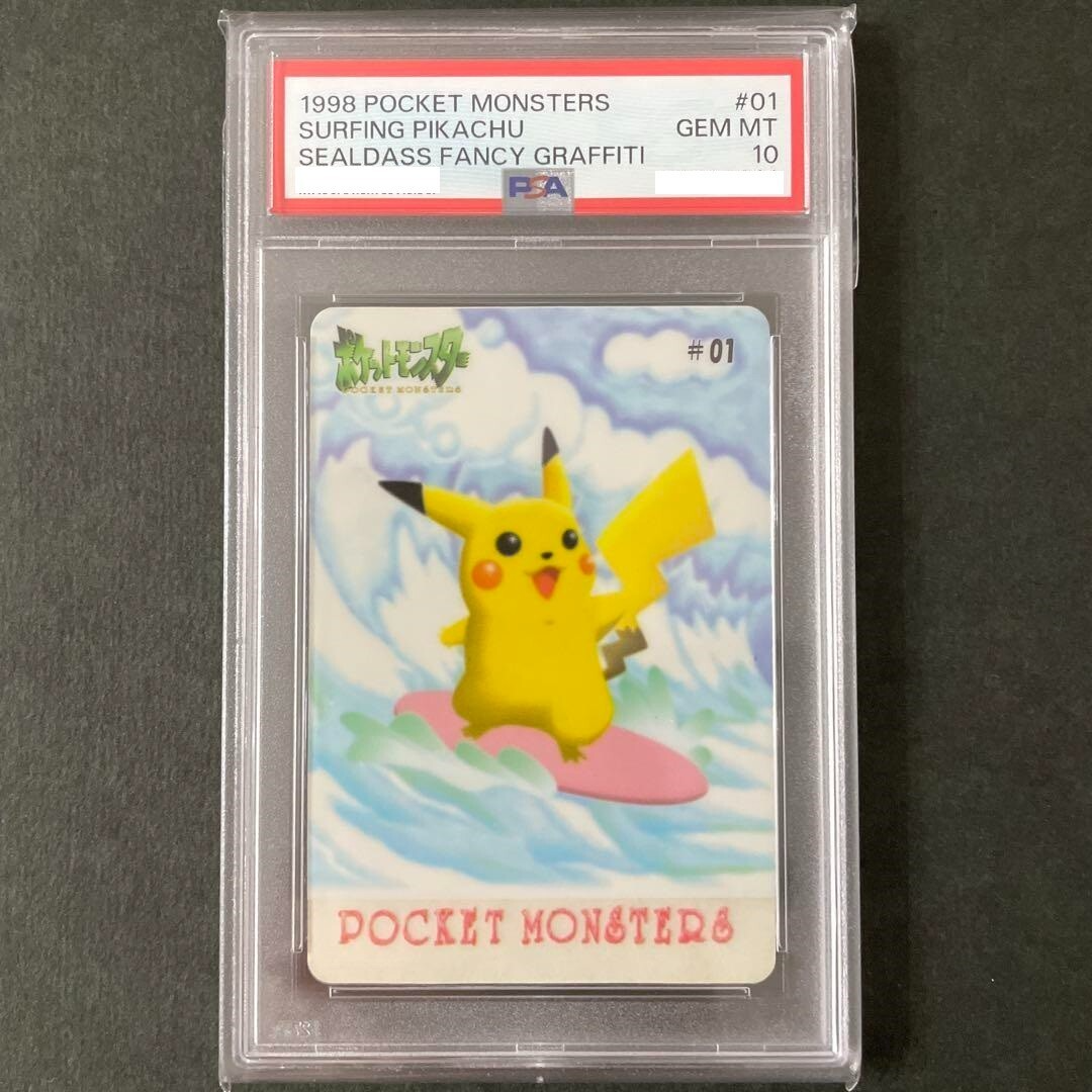 PSA10 POKEMON POCKET MONSTERS SURFING PIKACHU SEALDASS FANCY