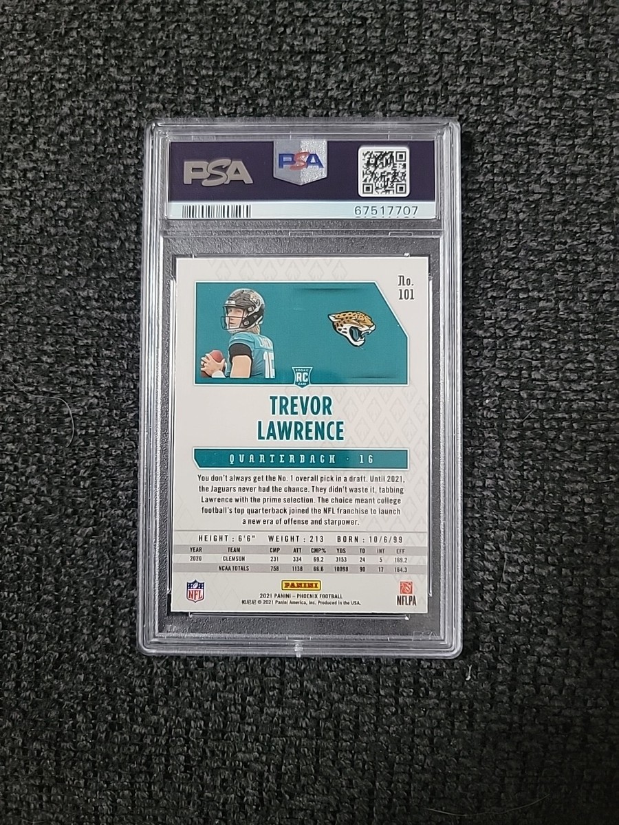 2021 Phoenix Football Trevor Lawrence Rookie #101 Fire Burst PSA