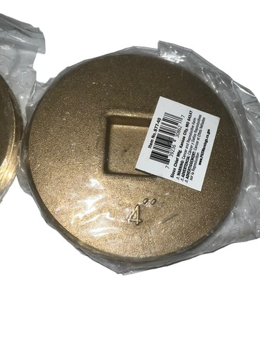 Lote de 2 tapones de limpieza roscados de latón de 4" - parte de cabeza cuadrada elevada # 876-40 - Imagen 4 de 6