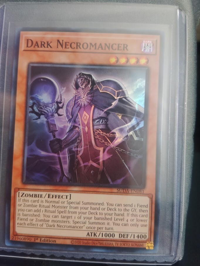 Holographic Dark Necromancer Yu-Gi-Oh Card Mint Double Sleeved