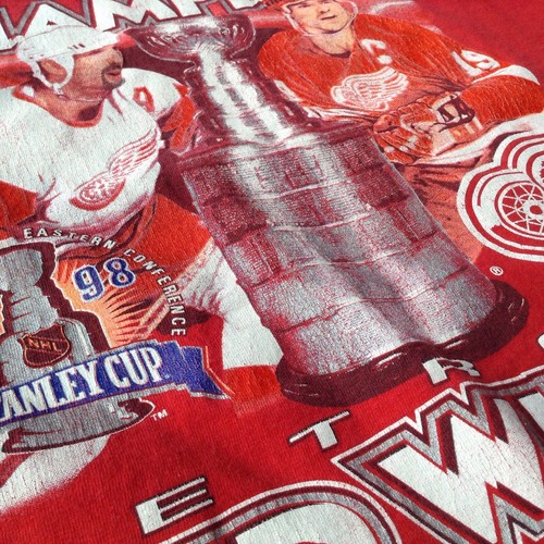 Maglia Vintage Starter Detroit Red Wings 1998 Stanley Cup Champions Yzerman Shanahan - Foto 3 di 5