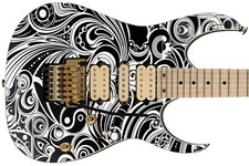 Guitar Skin Wrap Axe Re-Skin Acoustic, Pickguard - Black  White Swirl Jem 031