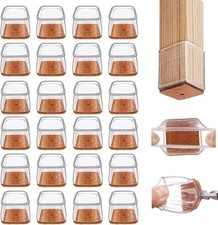 32 pcs Square Chair Leg Floor Protectors for Hardwood Floor Fits All Shape Chair