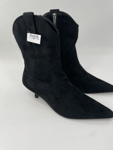 Steven New York Bana Pointed Toe Black Western Stiletto Bootie Size 7M NWT - Picture 2 of 8