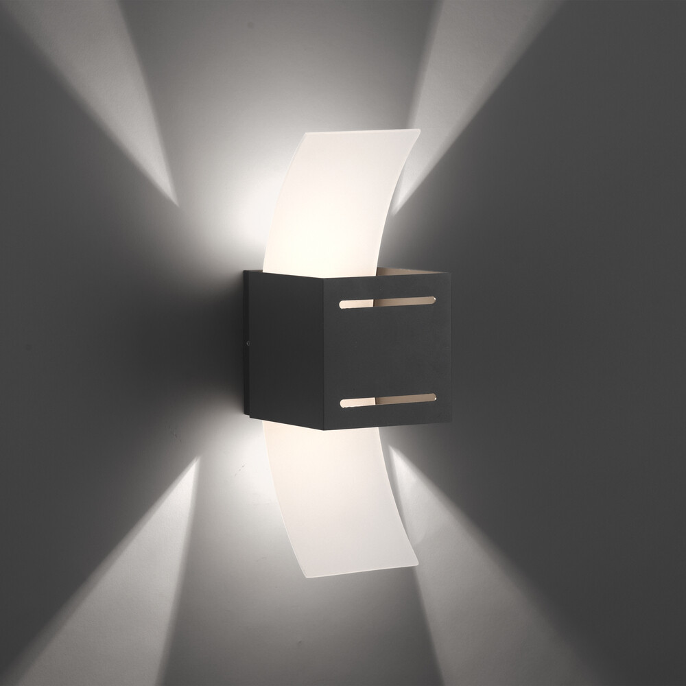 Wandlampe anthrazit LED Lichtaustritt nach oben unten Treppenhaus Art deco