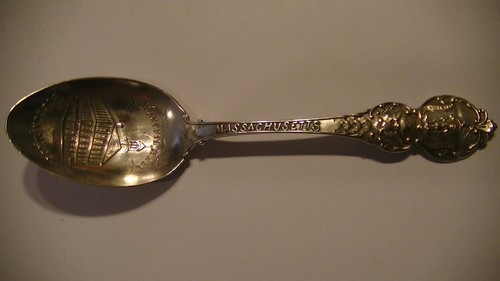 CUCHARA DE RECUERDO DE PLATA ESTERLINA FANEVIL HALL BOSTON MASSACHUSETTS CUBIERTOS WATSON - Imagen 10 de 10