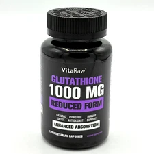 1000mg Glutathione Immune Support 100mg Absorption Complex 120ct EXP 04/17/25