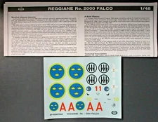 SMER 1/48th Scale Reggiane Re-2000 Falco Kit No. 011 loose in bag!