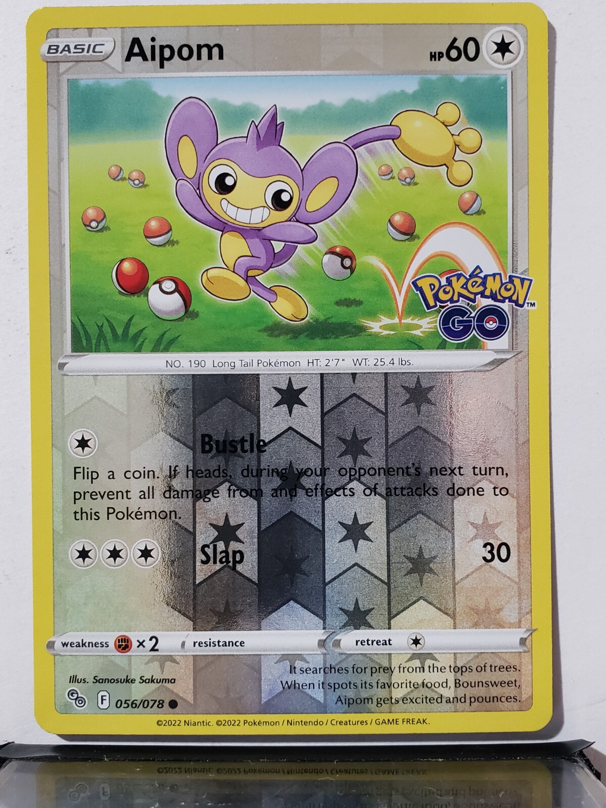 REVERSE HOLO Aipom 056/078 NM / M - Pokemon GO TCG Card - $2 Combined Shipping
