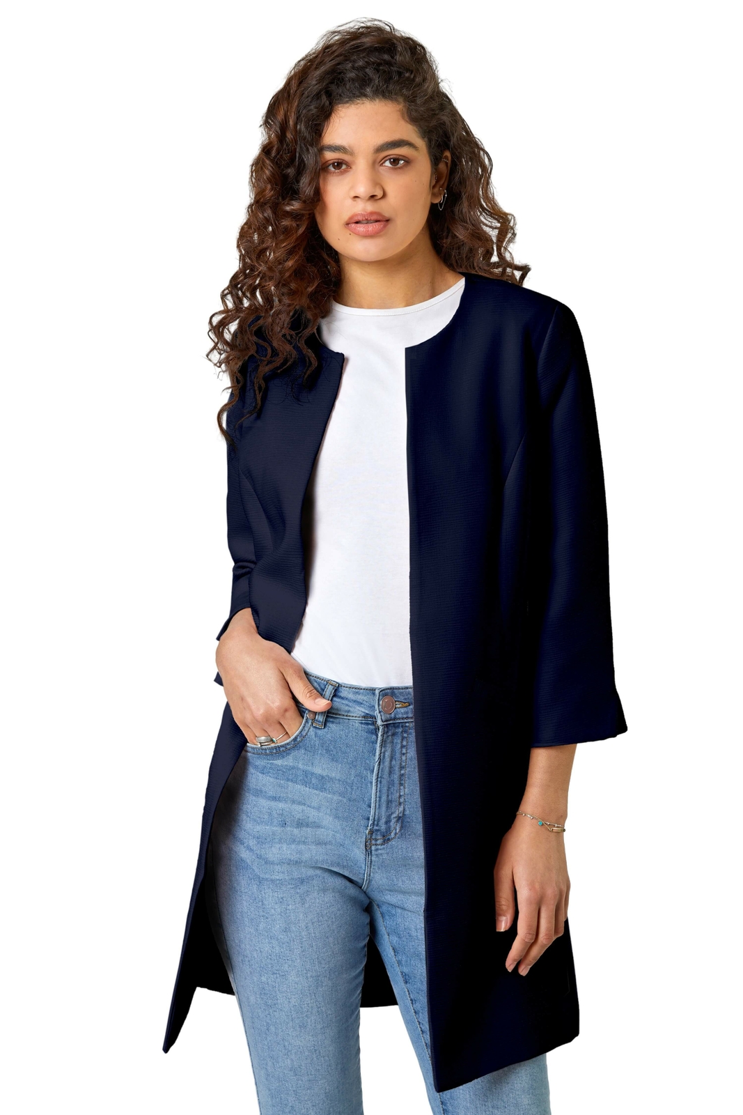 Textured Longline Jacket - Ladies Roman 