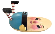 Vintage Hand Made Wood Nursery Humpty Dumpty Wall Pocket 10" by 6" Rare