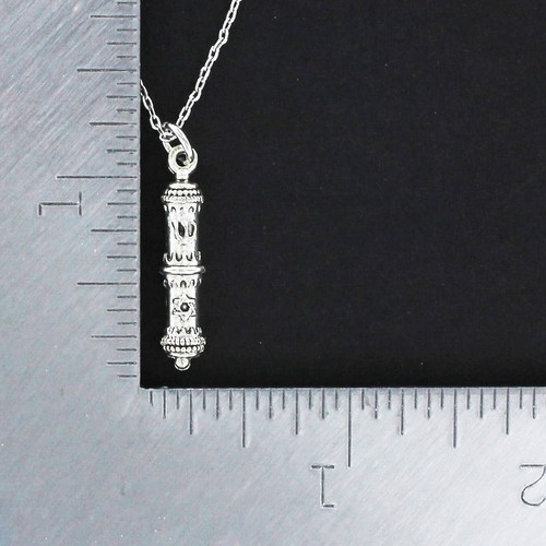 MEZUZAH Necklace on Chain or Charm Only - Pewter Religious Gift Jewish Judaica - Picture 3 of 5