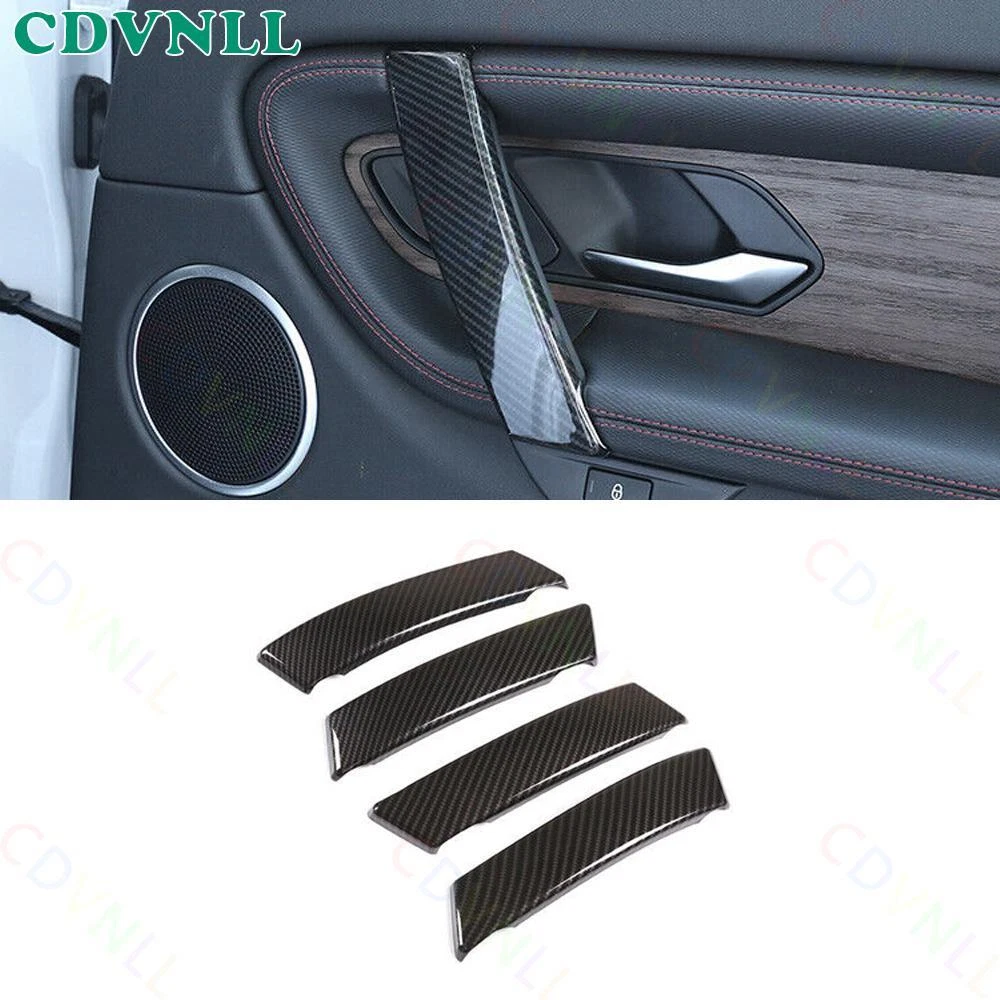 For LR Discovery Sport 2020-24 Carbon Fiber Inner Door Handle Armrest Cover Trim
