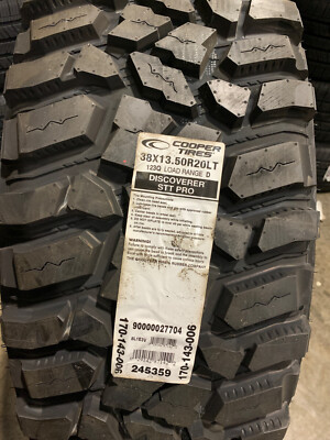 4 New LT 38 13.50 20 LRD 8 Ply Cooper Discoverer STT Pro Mud Tires