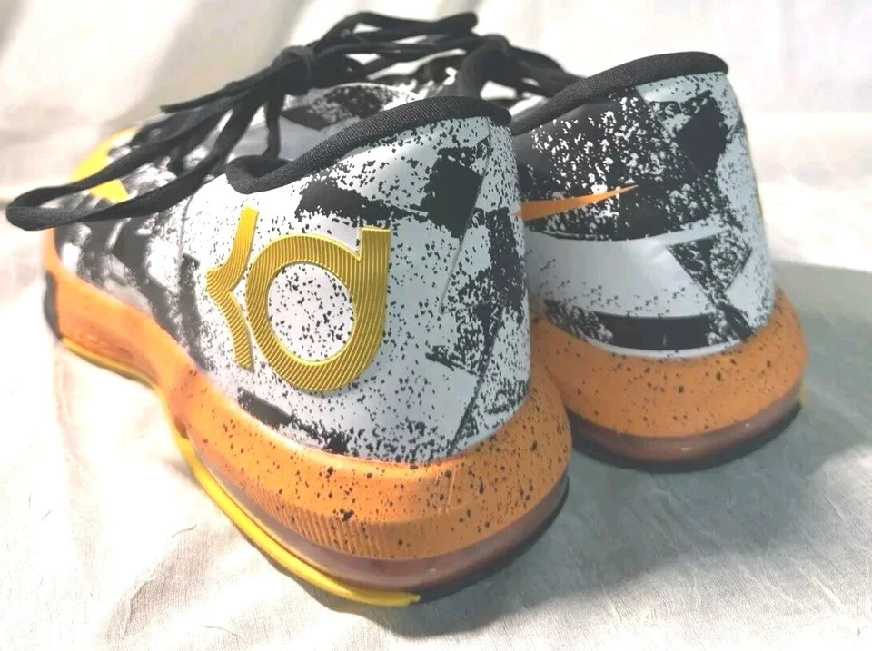 Nike KD 6 ID SZ 10 DS MVP Print Black White Orange Yellow Kevin Durant - Image 3 of 4