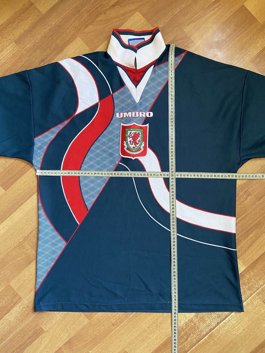 WALES 1995 1996 AWAY FOOTBALL SHIRT SOCCER JERSEY UMBRO sz XL MEN