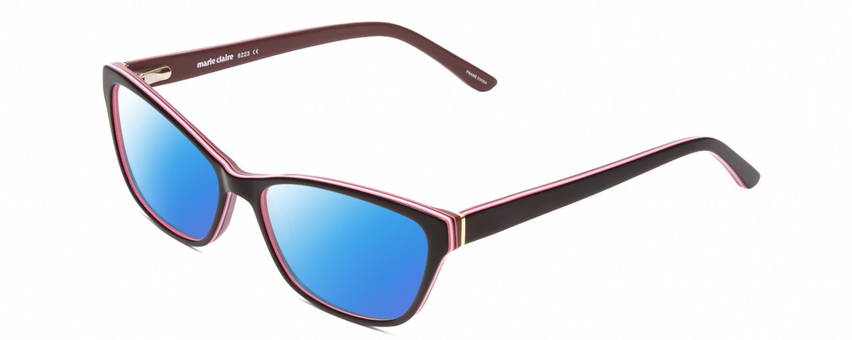 Marie Claire MC6223 Cat Eye Polarized Sunglasses Black Wine Red