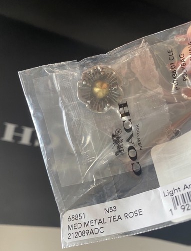 Coach Metal Tea Rose Bag Stud
