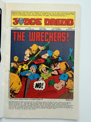 JUDGE DREDD # 4 - QUALITY COMICS 1987 Good Clean Copy - Picture 2 of 5