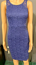 Lulus Midi Dress with Lace Detail and Cutouts - Navy - Size Small