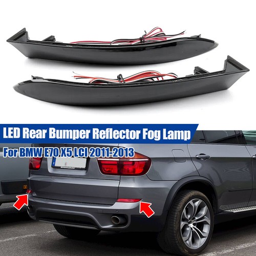 Smoke LED Rear Bumper Reflector Tail Light Fog Lamp For BMW E70 X5 LCI 2011-2013 - Picture 3 of 12