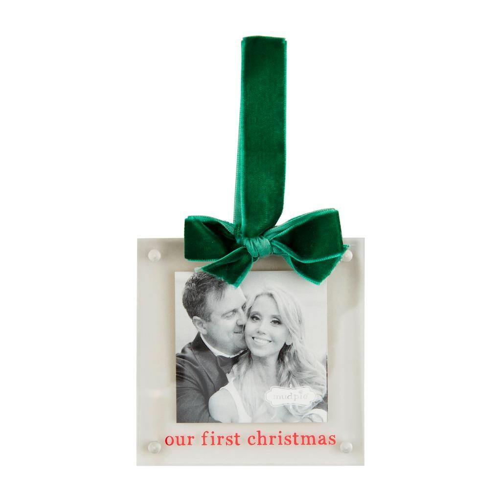 Mud Pie Home OUR FIRST CHRISTMAS Wedding Gift Photo Frame