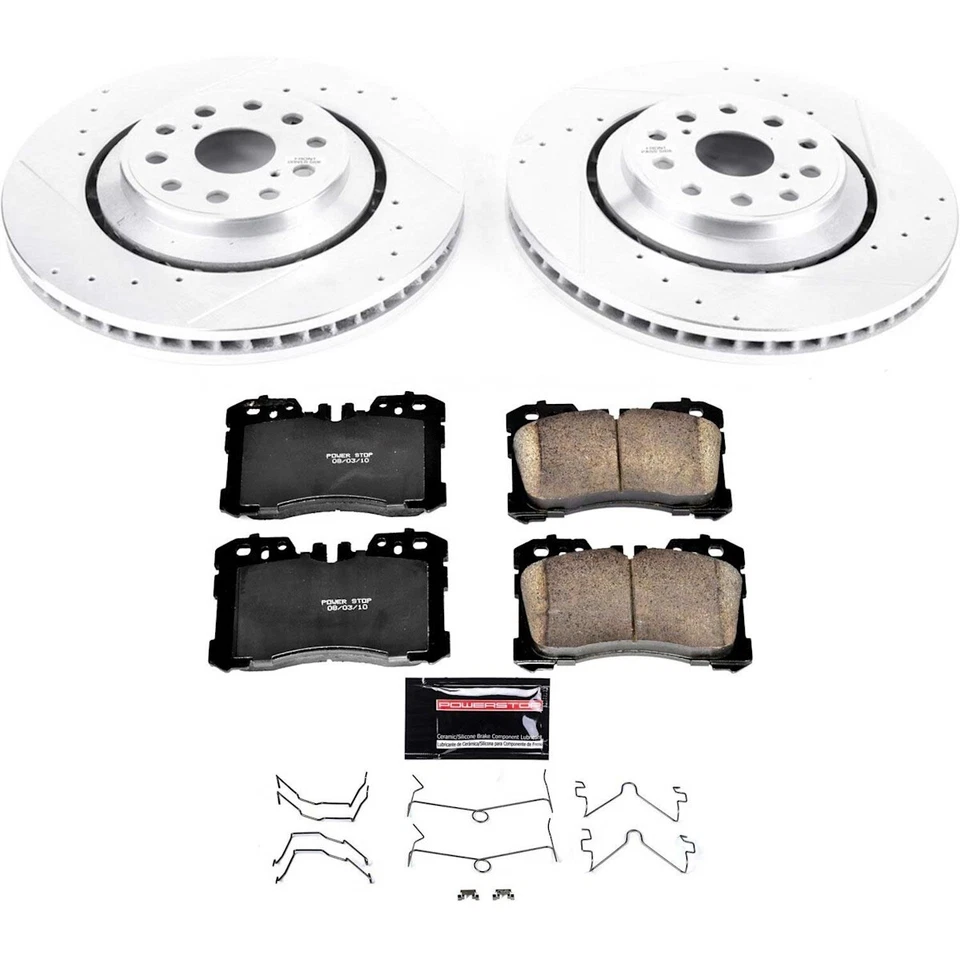 K5826 Powerstop 2-Wheel Set Brake Disc and Pad Kits Front for Lexus LS460 LS600h - Image 3 of 3