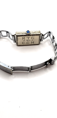 Vintage 14K Rolled Gold Bill & Co Wind Watch Art Deco 16 Jewels - Blue Sapphire - 第 5/14 張圖片