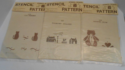 Stencil School Stencil Patterns Unopened Vintage Americana Style Country Cats
