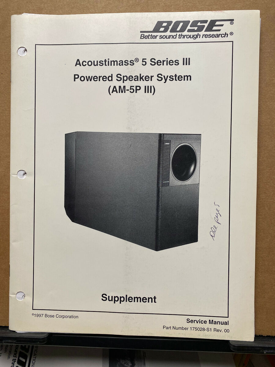 Service Manual ~ Bose Acoustimass 5 Series III Powered Service Manual ~ Bose Acoustimass 5 Series III Powered