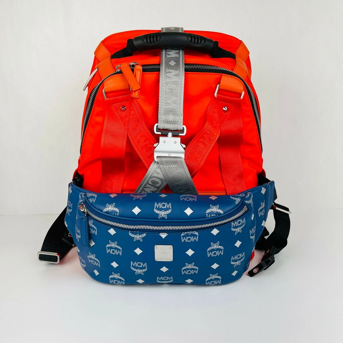 $1450 MCM Unisex Jemison 2-in-1 Flame Red Nylon Medium Backpack  MUK9AJV33O1001 | eBay