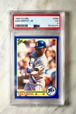 1990 SCORE #560 Ken The KID GRIFFEY JR *Error Card Blue Dot In Logo* EXPSA 5