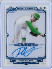 2019 Leaf Trinity RYNE NELSON Clear Acetate Platinum Foil Auto RC /45 Dbacks