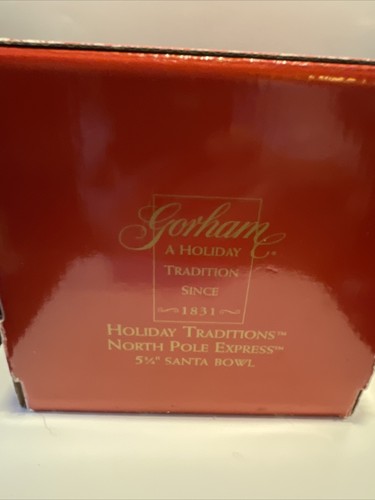 Gorham Holiday Traditions Crystal North Pole Express Santa Bowl 5 3/4” Inches - Picture 4 of 4