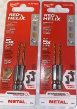 Milwaukee SHOCKWAVE 3/32 in. Titanium Impact Drill Bits, Two 2-packs, 48-89-4603