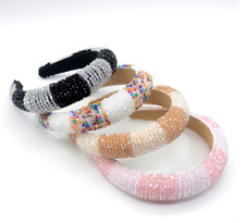 Rhinestone Crystal Statement Headband Jeweled Hairband for women Crystal Velvet