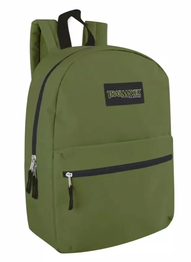 Lote de 24 mochilas clásicas Trailmaker de 17 pulgadas al por mayor en 12 colores surtidos Foto 4 de 4