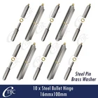 10 x Hinge Greasable Steel Bullet Weld 16x100mm Window Trailer Gate Door Caravan
