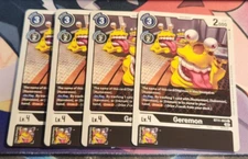 x4 Playset Digimon Dimensional Phase GEREMON BT11-063 Black Common