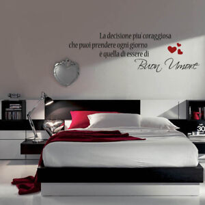 Adesivo Murale Wall Stickers Frase Adesivo Buon Umore Decisione Cuori A06 Ebay