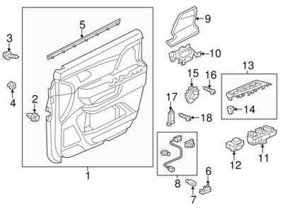 FRONT DOOR POWER WINDOW SWITCH ODYSSEY 1315819 11 12 13 4DR MASTER 