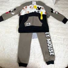 NWT Disney Mickey Mouse 3 Piece Set Joggers Hooded Sweatshirt T-Shirt Sz 5