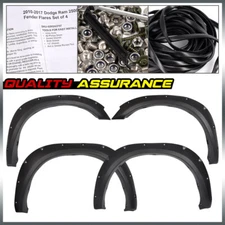 FIT FOR 2010-2017 DODGE RAM 2500/3500 POCKET RIVET TEXTURED FENDER FLARES SET 4X
