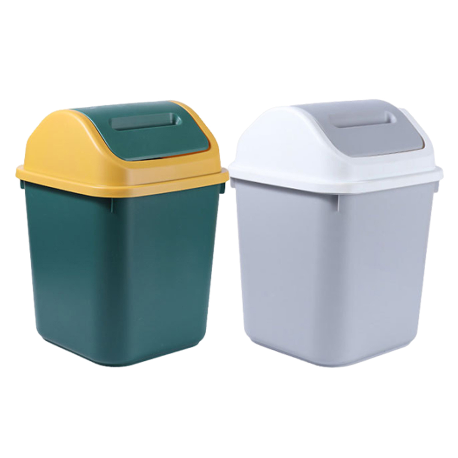 Trash Can with Swing Lid Canteen Garbage Bin 10L Large Capacity well-suited-image
