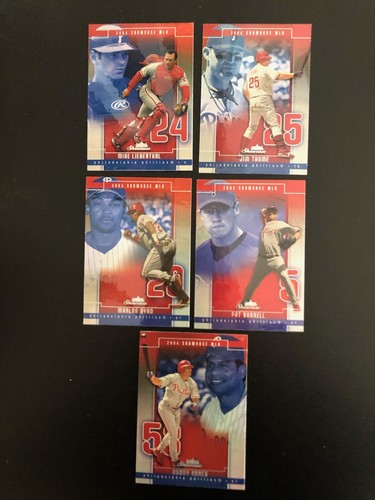 PHILLIES 5-CARD LOT 2004 FLEER SHOWCASE-ABREU/THOME/BURRELL/BYRD/+++